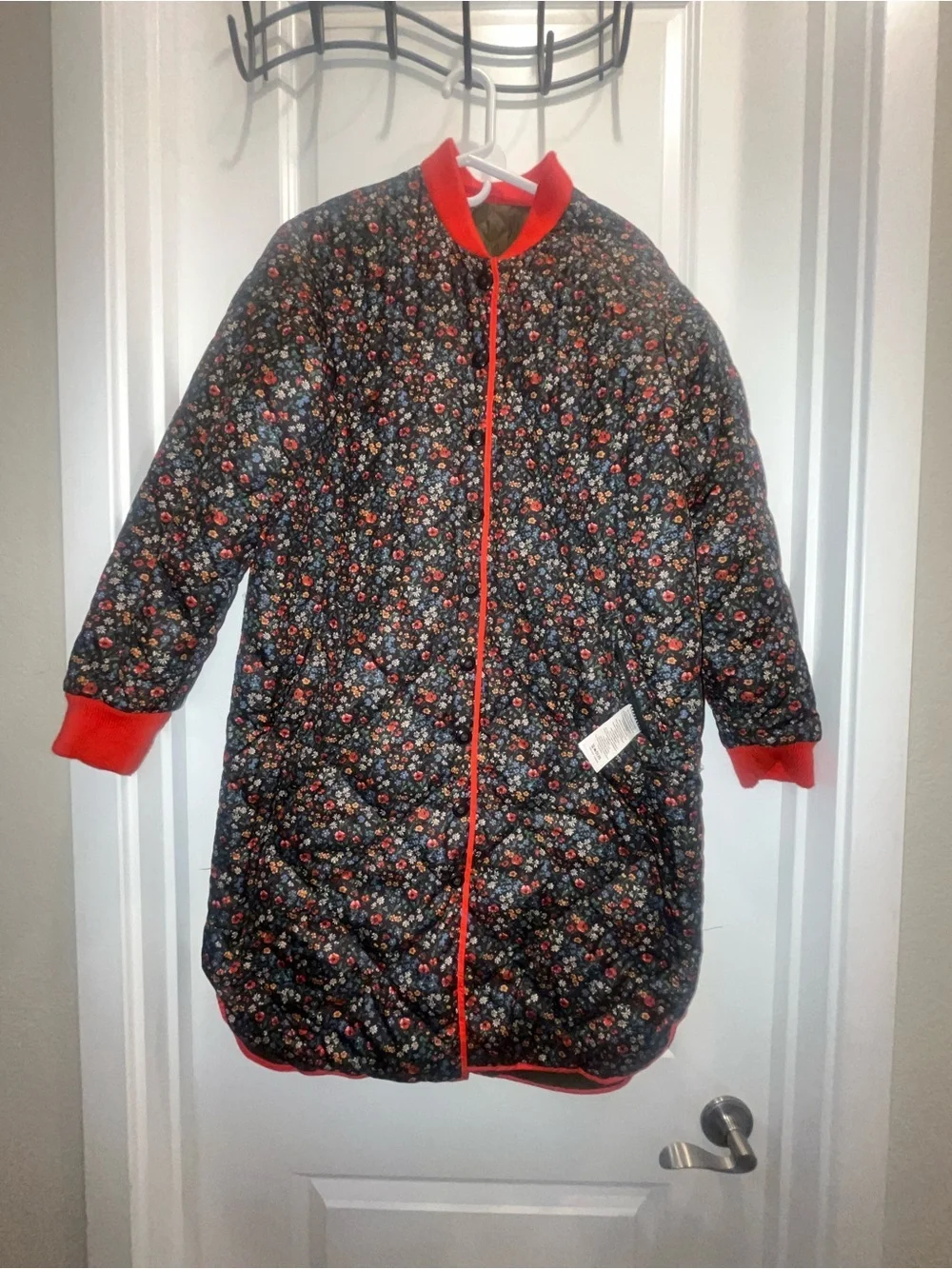 The Great + Eddie Bauer reversible down quilted bomber jacket